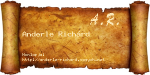 Anderle Richárd névjegykártya